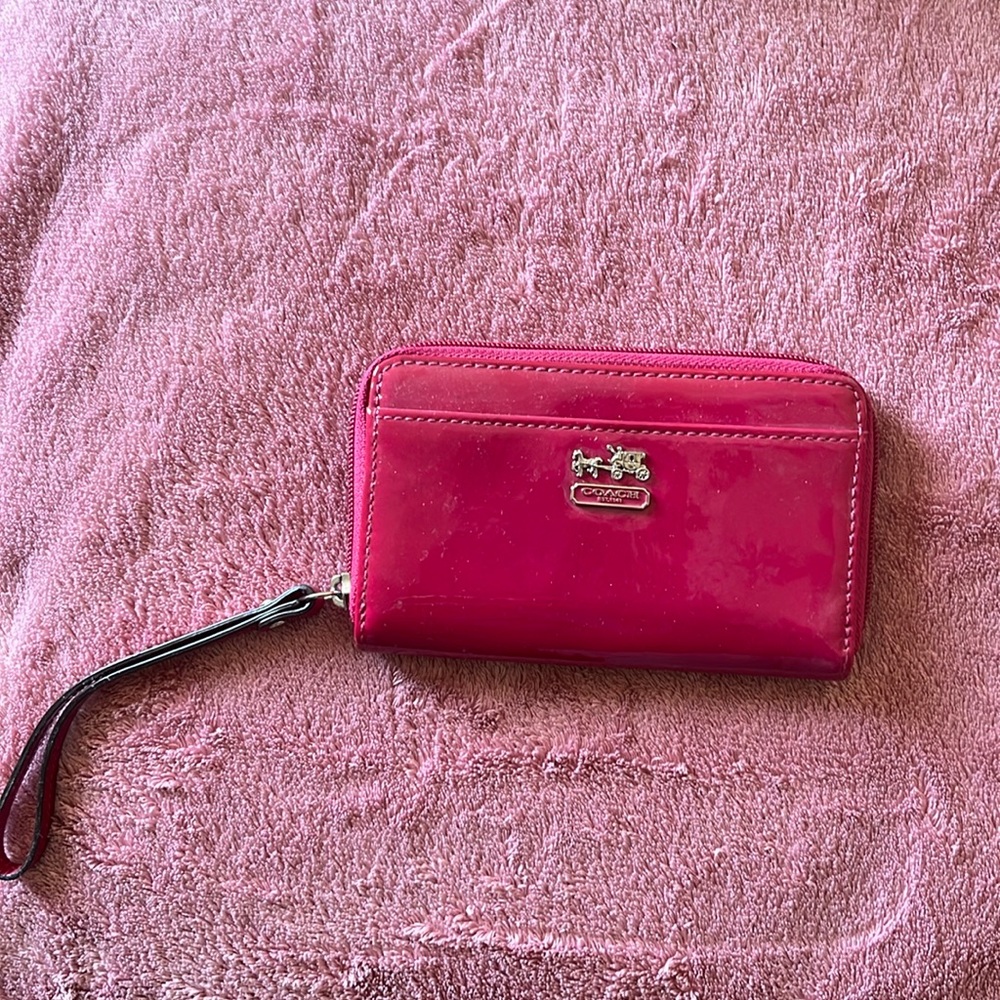 Raspberry Coach wristlet